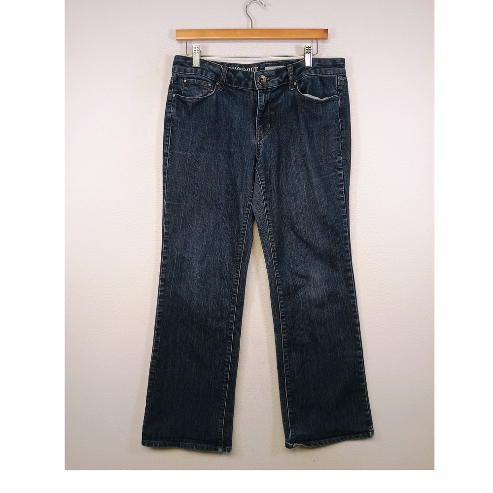 Y2K Indie DKNY Jeans‎ Womens 10P Dark Wash Soho Bootcut Stretch Denim Blue Pants